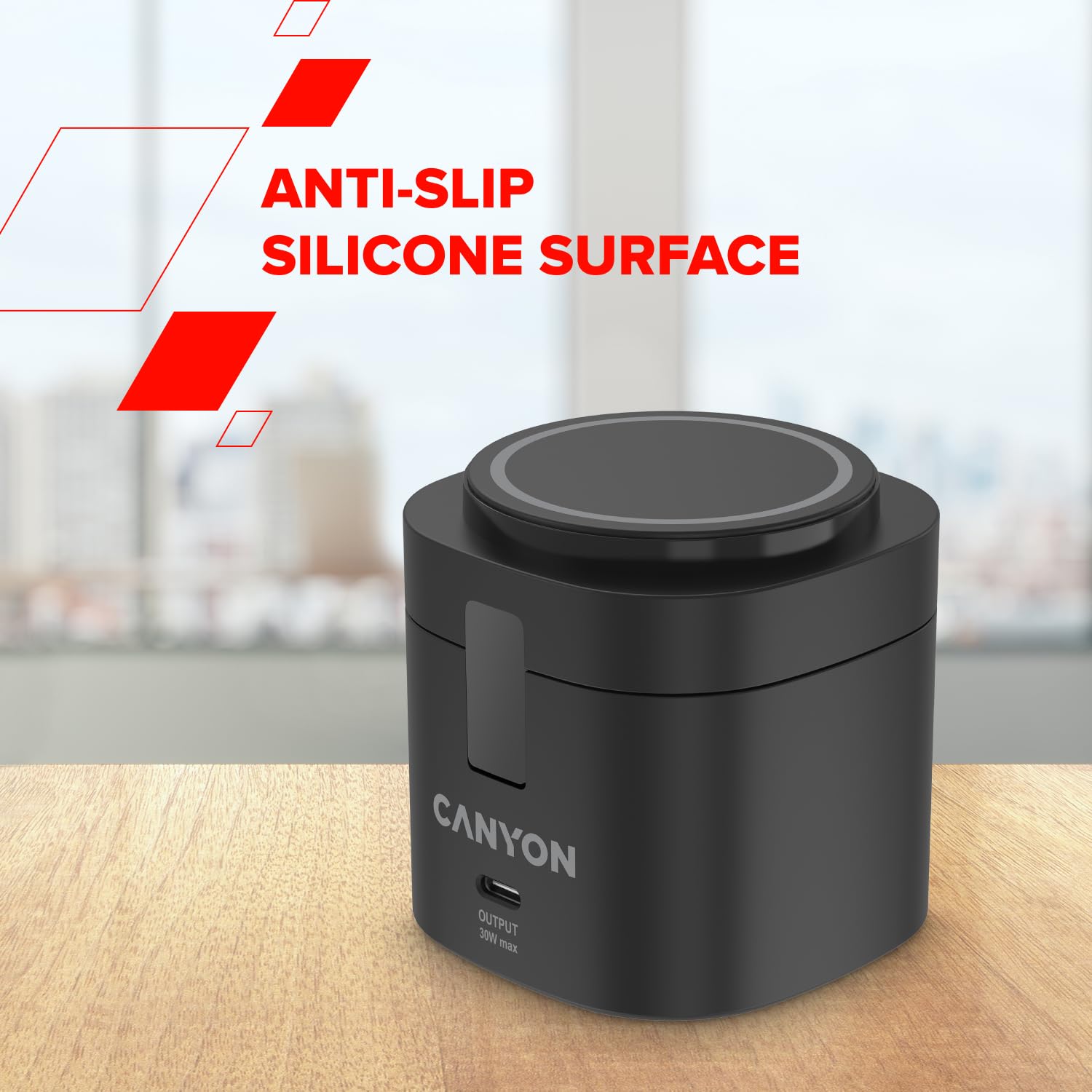 CANYON OnCharge 405 Qi2 bezprzewodowa podstawka ładująca 4 w 1, 15 W, magnetyczna szybka ładowarka do iPhone'a, Apple Watch i AirPods, złącze USB C 30 W, adapter PD 65 W, kolor czarny