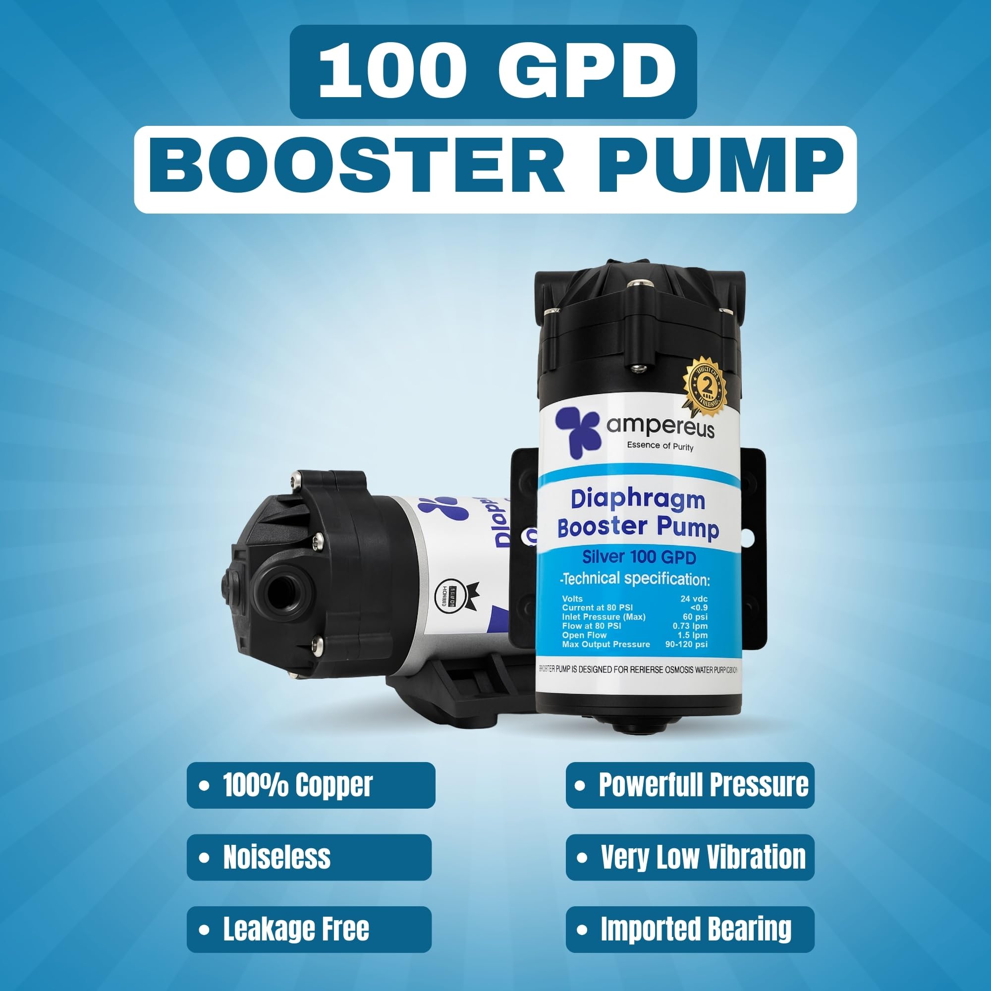 AMPEREUS RO Booster Pump - High Water Pressure -2