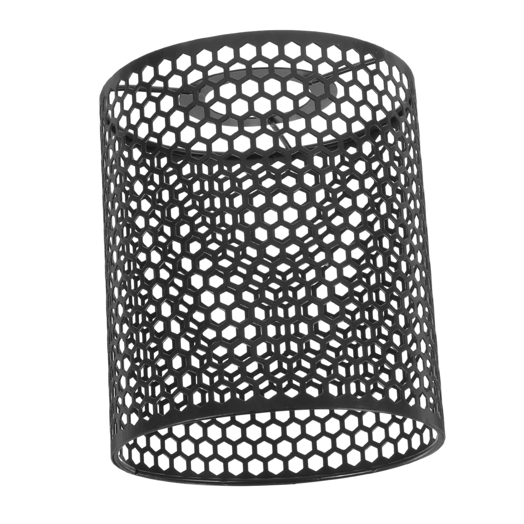 DOITOOL Iron Drum Lamp Shade Cover, Hollow Out Vintage Small Table Lamp Shades, Matte Black Metal Lampshade for Dining Room, Bar, and Hallway Lighting, 120x140mm