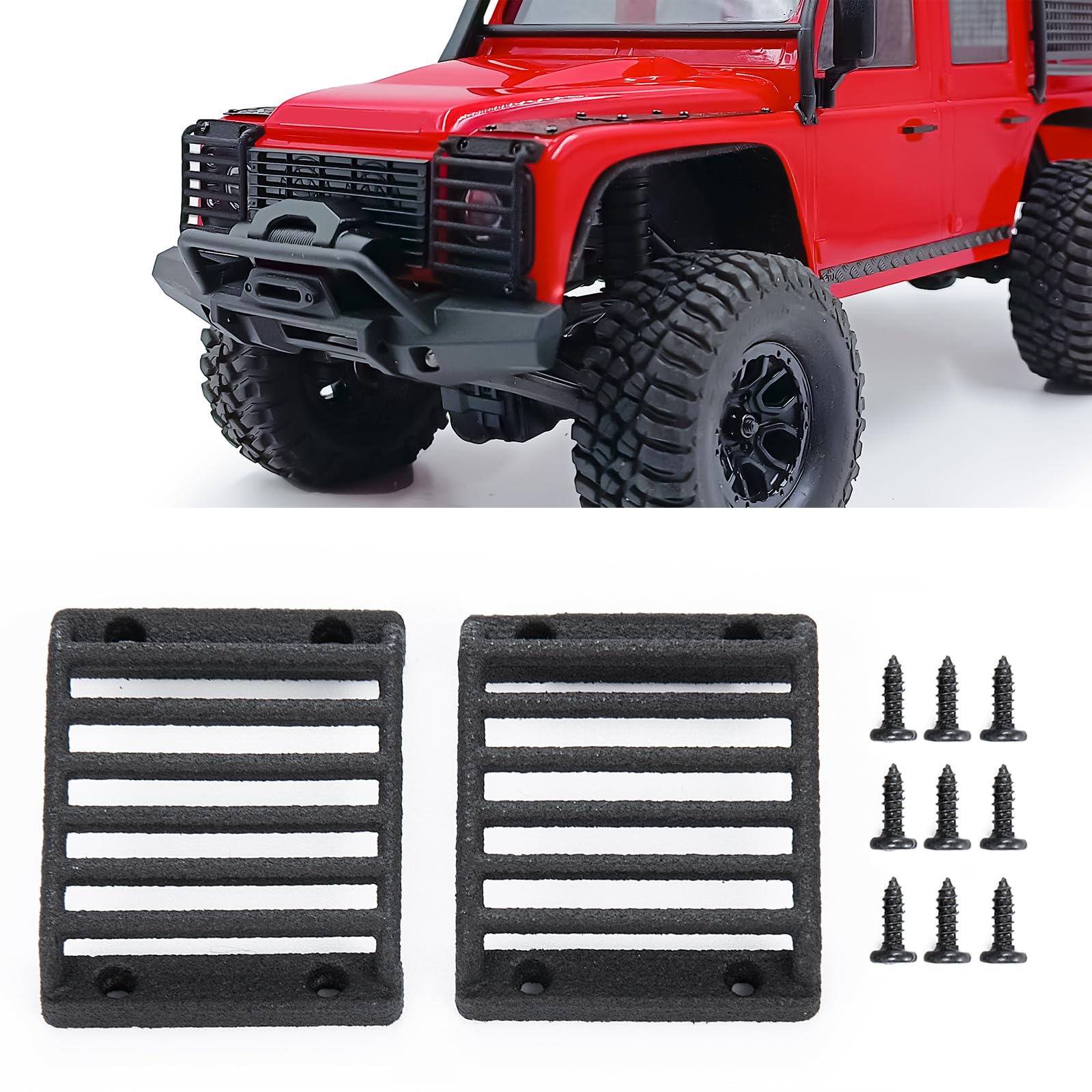 QUPA AM STORE Nylon RC Front Light Cover Guard Grille Headlight Lampshade for 1/18 TRX4M Upgrades Defender RC Crawler Car