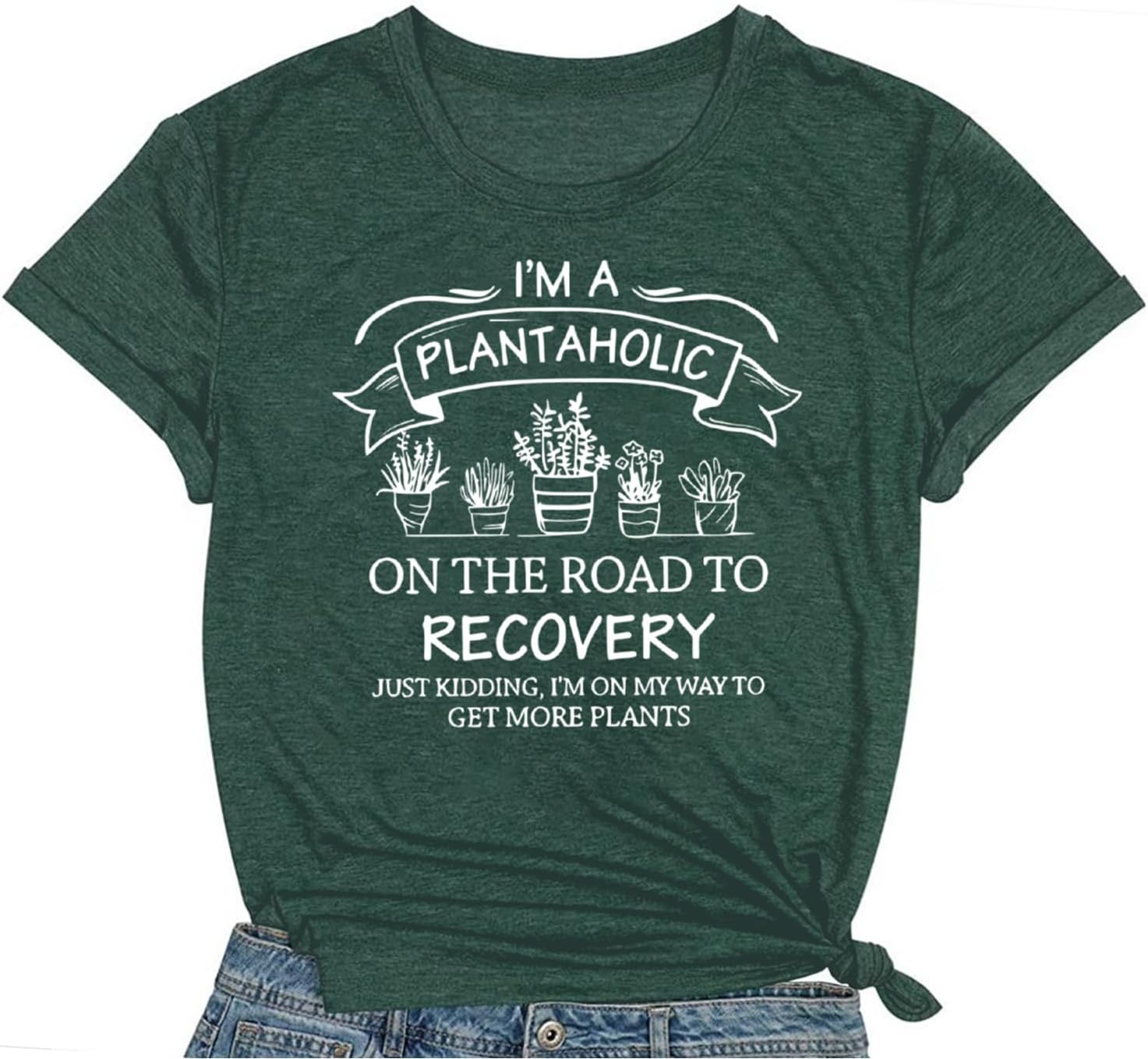 Gardening Shirts for Women I'm a Plantaholic Tshirt Plant Lover Tee