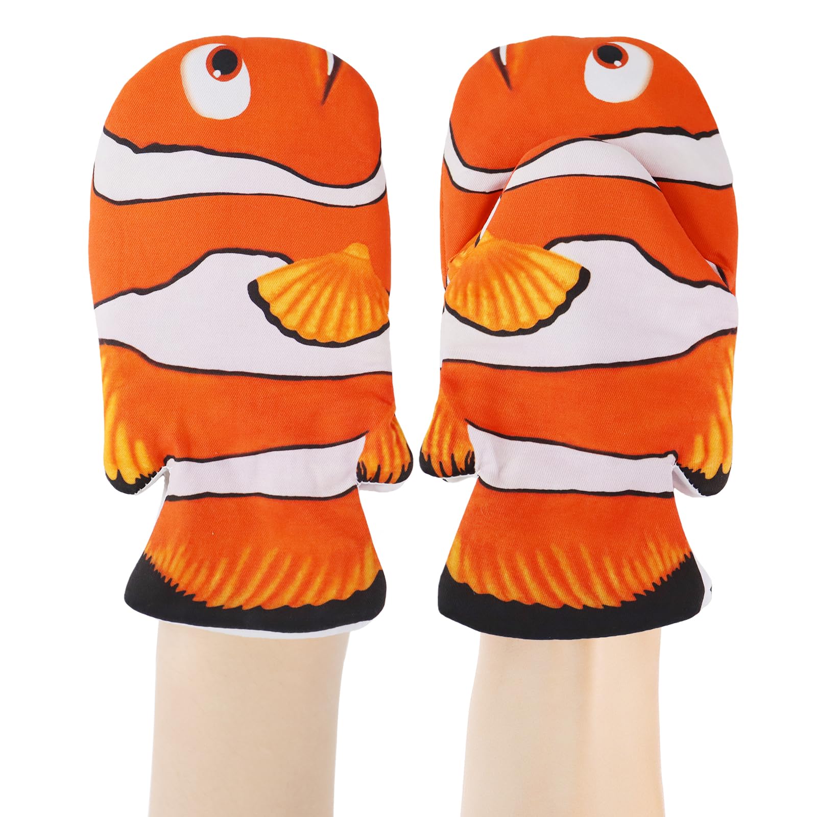 Ofenhandschuhe Lustig,Ofenhandschuhe Topflappen Set,witzige topflappen,backofen Handschuhe hitzebeständig, gestepptes Baumwollfutter,Küchenhandschuh für Ofen,Grill,Topflappen,1 Paar(Fisch) Küche, Haushalt & Wohnen