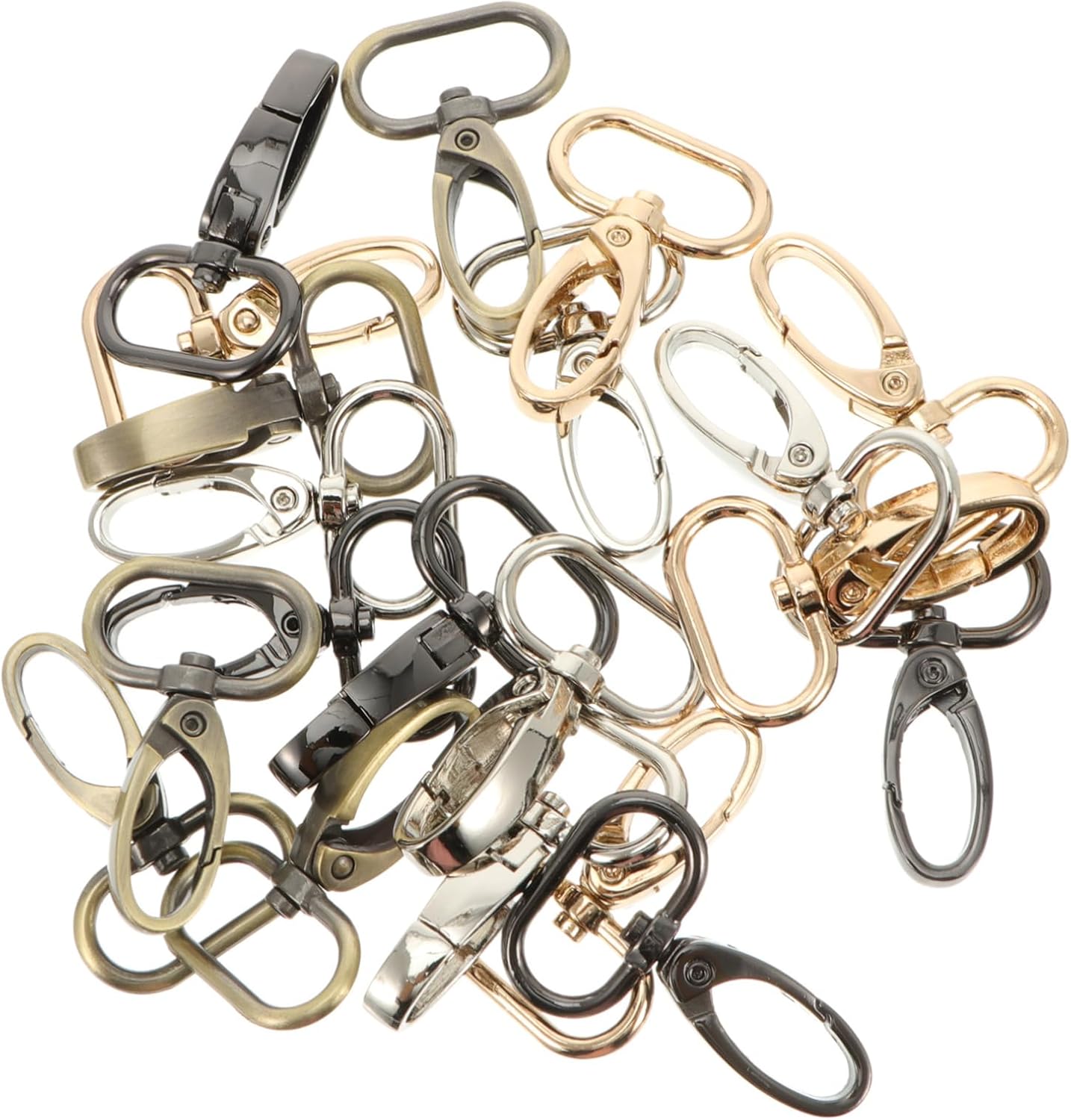 Veemoon 20pcs Lobster Clasp Swivel Trigger Clips for Keychains Bags and Crafts Handbag Hooks Gold Silver Black and Colors