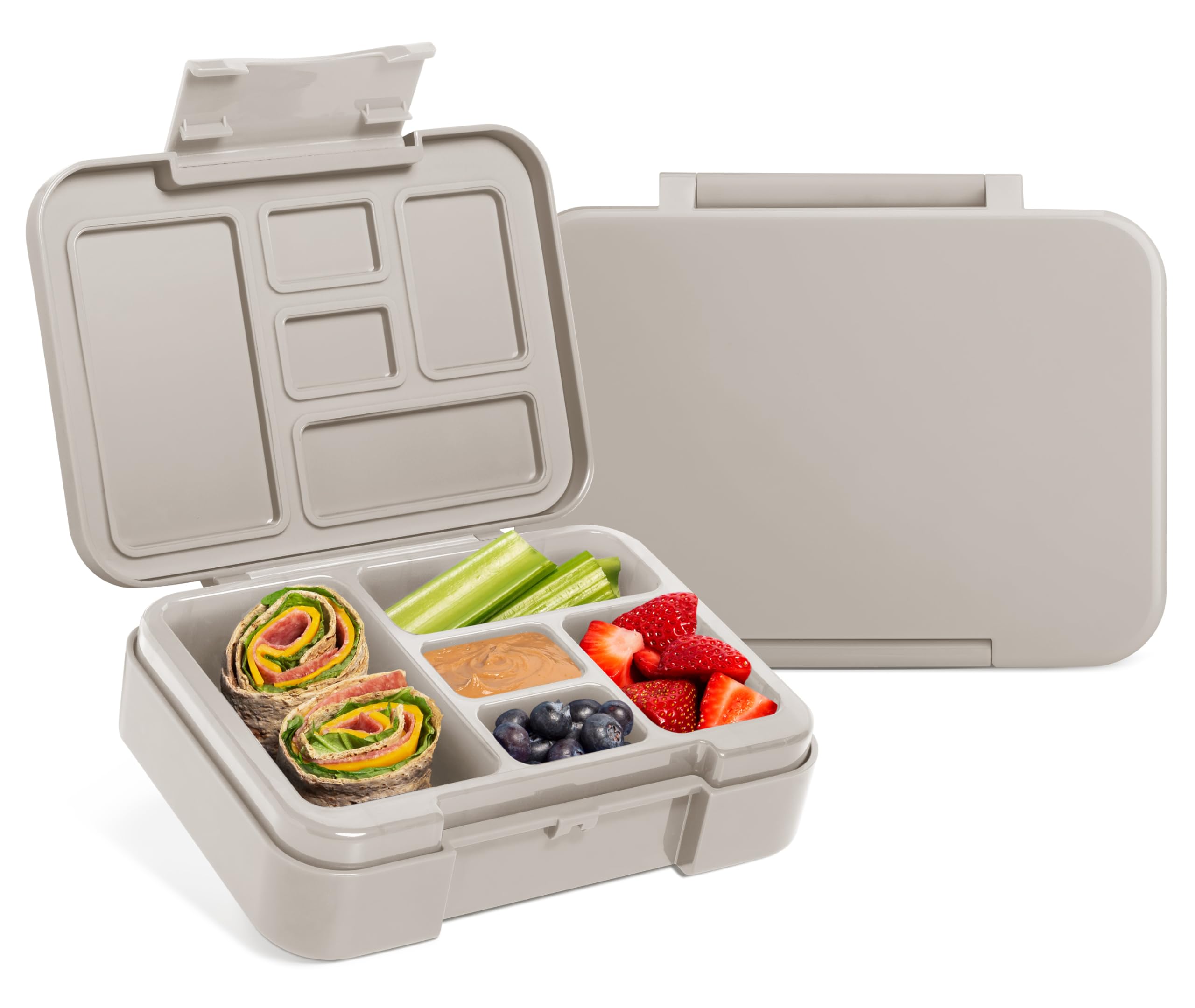 Simple ModernBento Lunch Box for Kids | BPA Free, Leakproof, Dishwasher Safe | Lunch Container for Girls and Boys, Toddlers | Porter Collection | 5 Compartments | Almond Birch