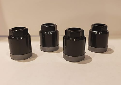 Miniatura 3 de Muzzys Juego de 4 tuercas universales de montaje de vástago de válvula de aire con sensor TPMS negro y plateado, sustituye a Schrader 20002 20003