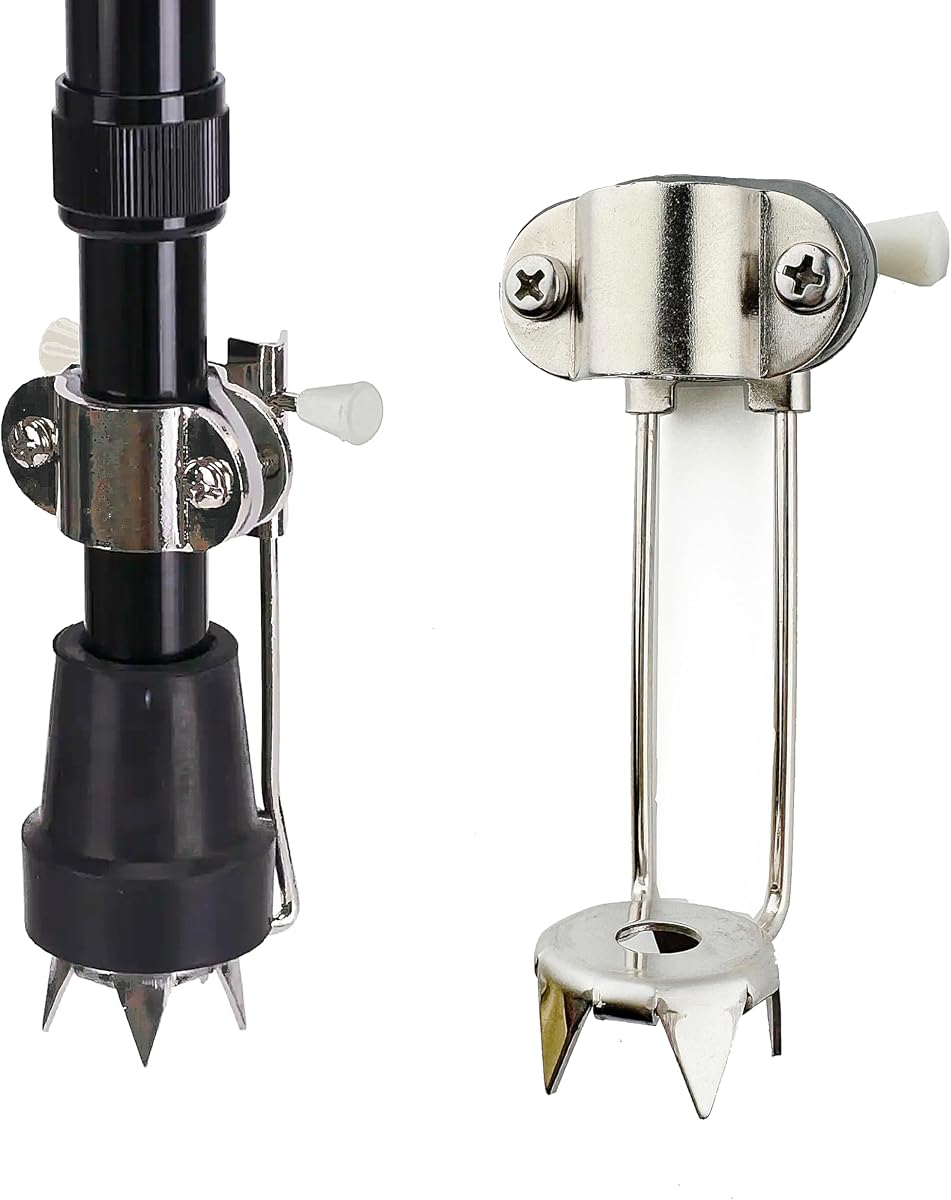 Heavy Duty Metal Retractable 5-Prong Attachment Ice Grip for Walking Sticks, Trekking Pole, Crutches, Walking Frame for Snow Safety
