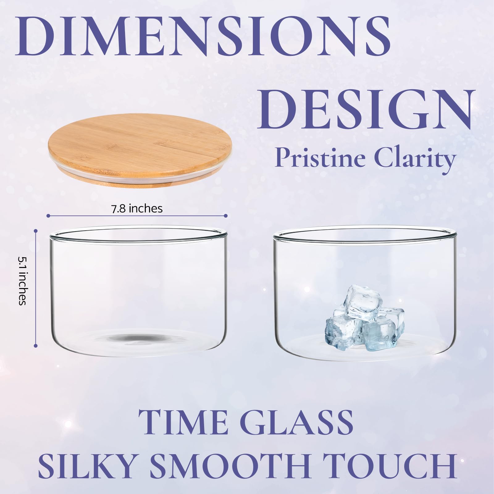 WodGod Hochwertige Glasschale mit Deckel (3,5 l), perfekt für Desserts, Salate und Lebensmittelaufbewahrung, stilvoller, klarer, runder Glasbehälter mit luftdichtem Deckel