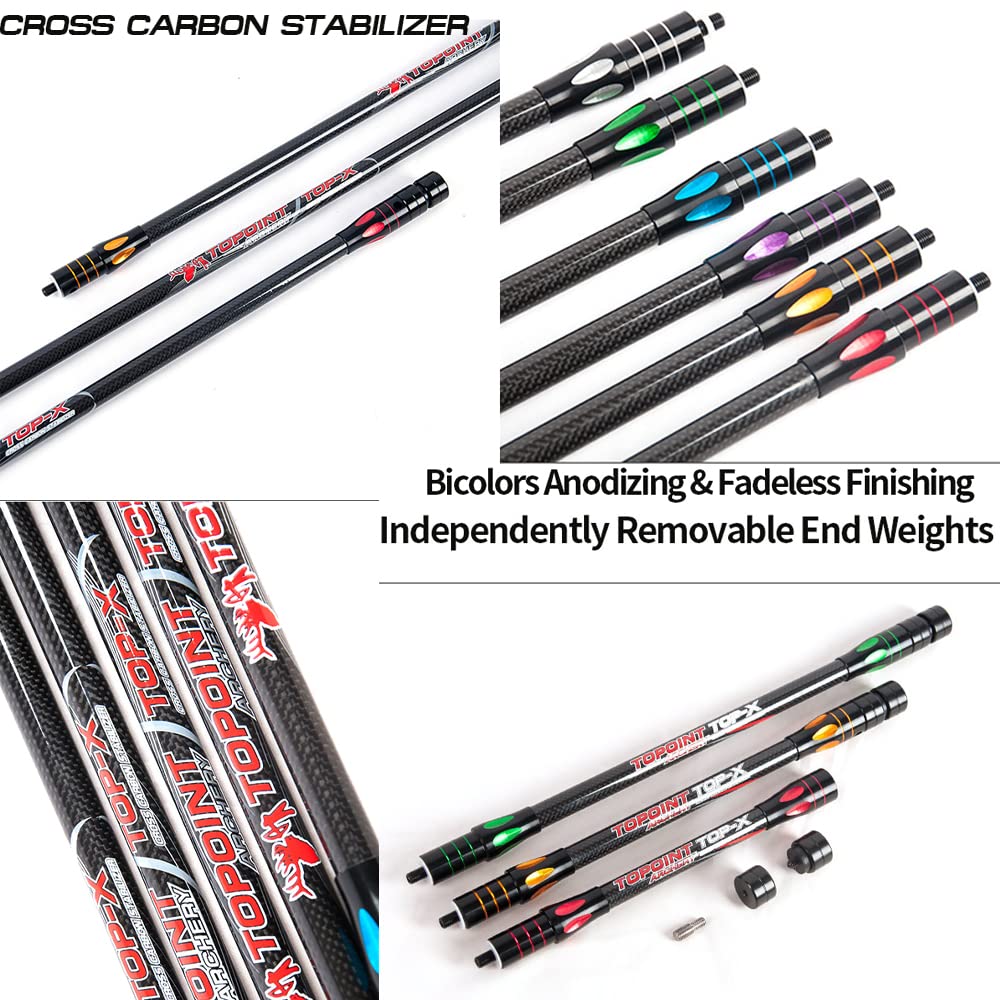 wolfman Tiro con L'Arco Arco Stabilizzatore Balance Bar 4-34 Pollici in Carbonio Stabilizzatore Asta Smorzare Peso Ammortizzatore Asta per Arco Ricurvo Arco Compound da