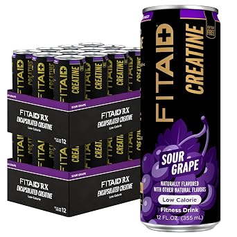 LifeAid FITAID Creatine Recovery Drink, Sour Grape, (24-Pack)