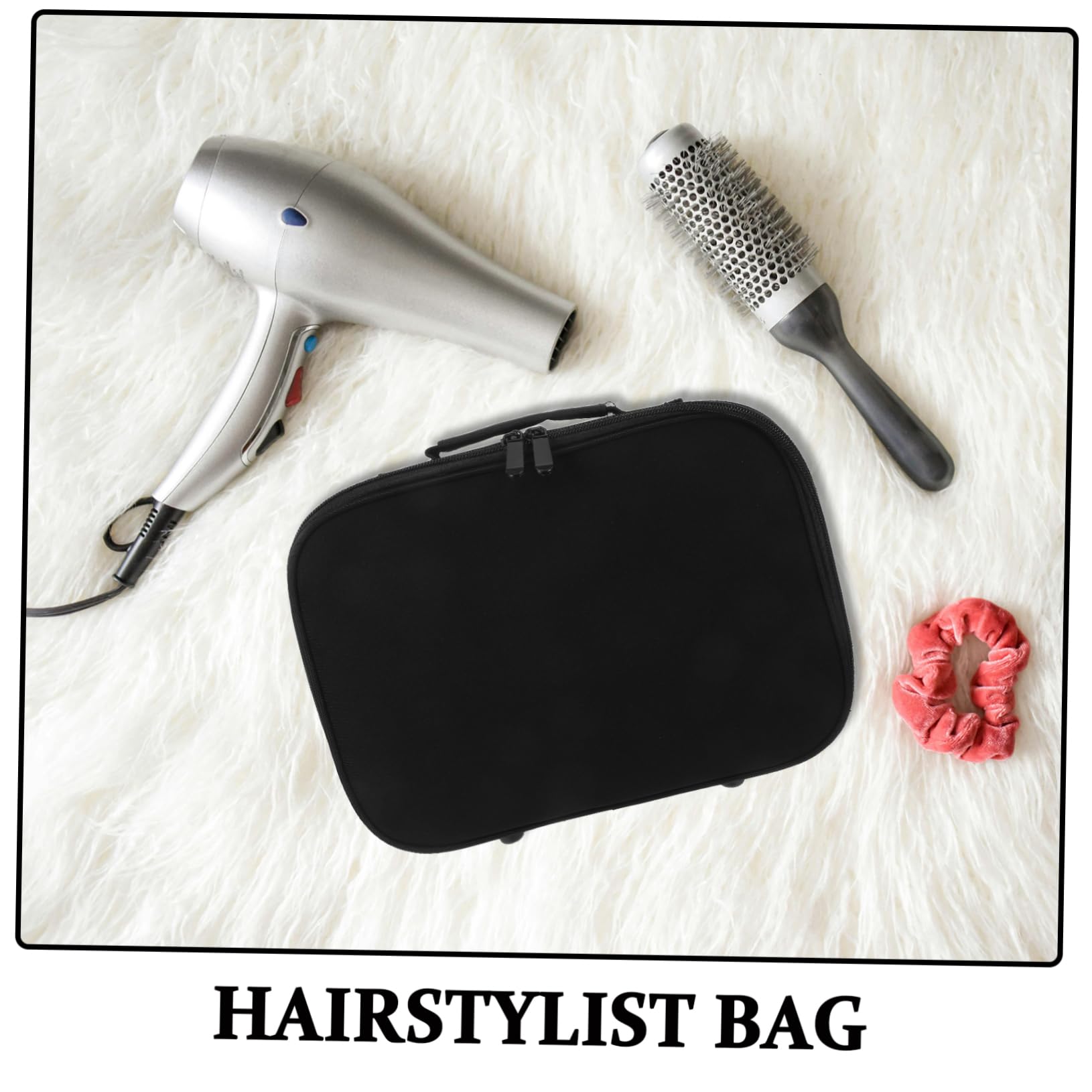 Große Friseurtasche aus Gewebe in Schwarz für Friseurbedarf