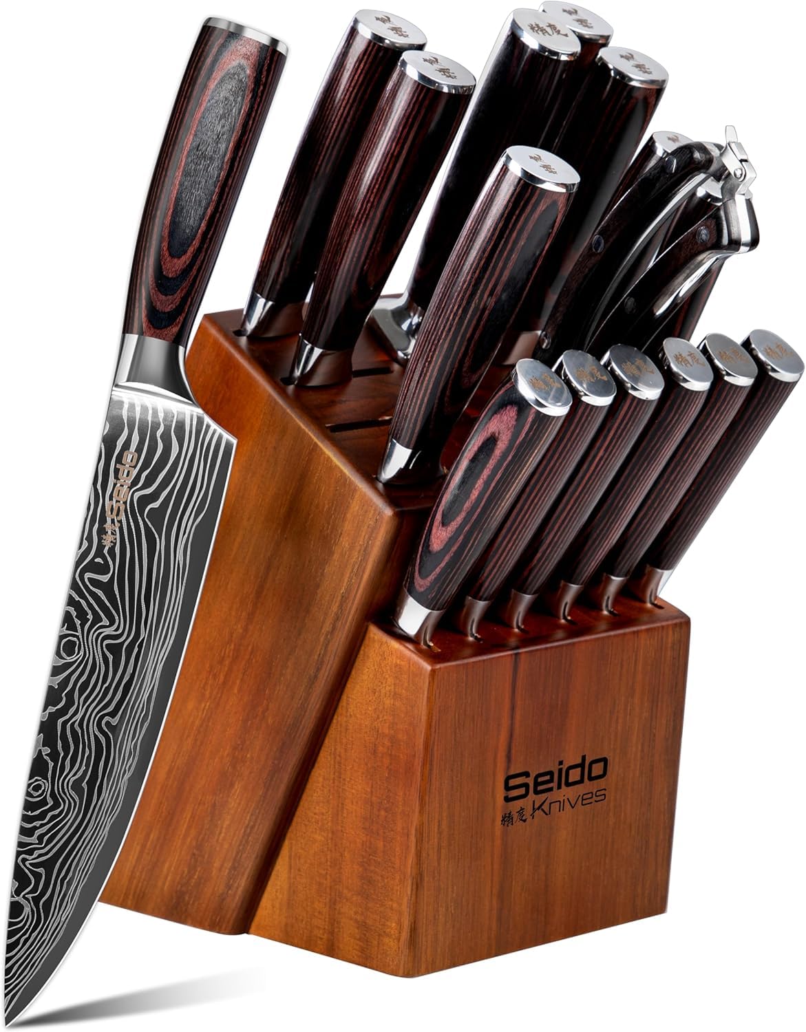 Seido Knives 17-Piece Master Chef Knife Block Set