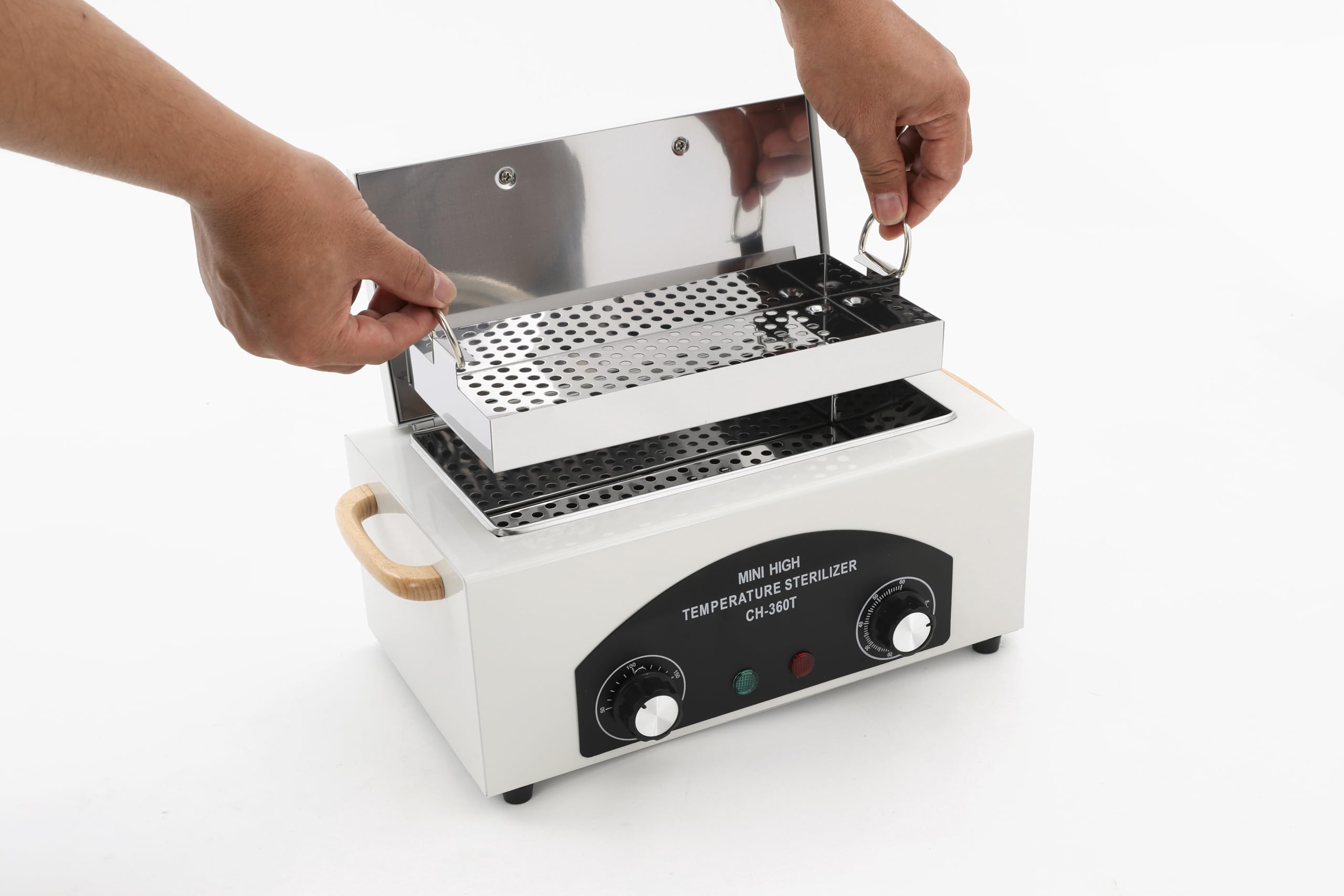 Sterilizzatore ad aria calda, 300 W, 2 l, sterilizzatore con temperatura regolabile 50-220 °C e timer 0-60 min, dispositivo di disinfezione per strumenti per unghie, forbici, pinzette, per saloni di