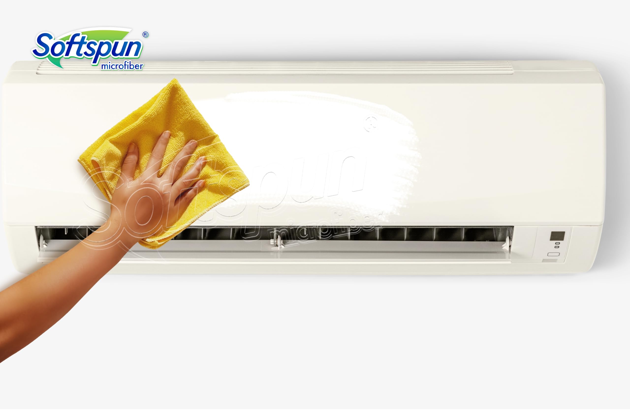 SOFTSPUN Microfiber Cleaning Cloths, 12pcs 40x40cms 220 GSM Yellow! Highly Absorbent, Lint and Streak Free, Multi -Purpose Wash Cloth for Kitchen, Car, Window, Stainless Steel, Silverware.… 1