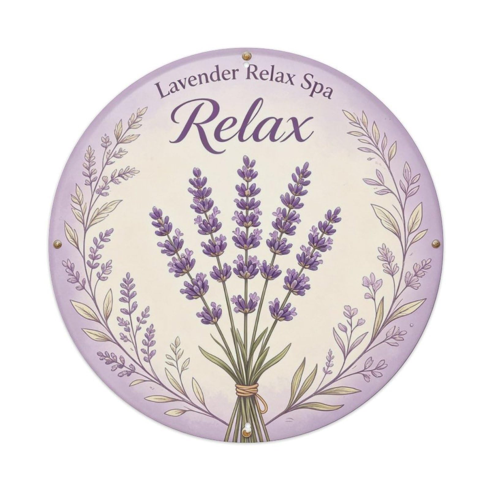 Lavender Relax Spa - Metal Tin Sign Plaque