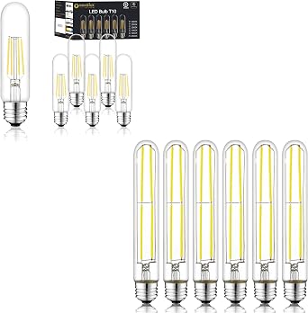 5 Inch 6 Pack E26 Led Bulb 60 watt Dimmable and 7.3 Inch 6 Pack Edison Bulbs 6000K Cool White