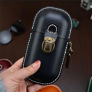 Fanyixuan Handmade Leather Eyeglass Case Hard Shell Retro Men And