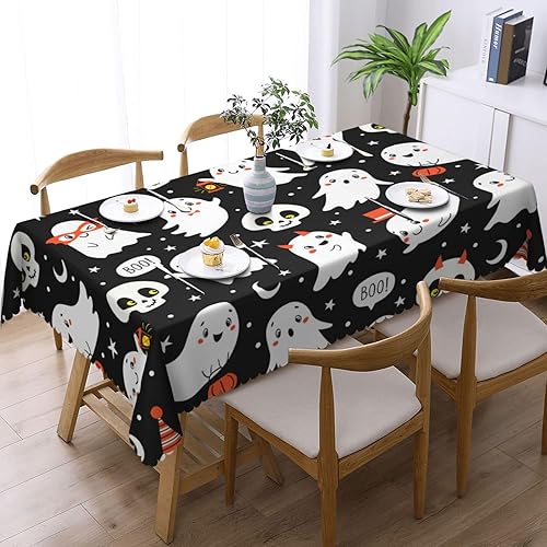 Aimeryup Halloween Ghost Moon Table Cloth Rectangle Table,Waterproof Tablecloth Rectangle Table Cloth Tablecloths for 6 Foot Rectangle Tables