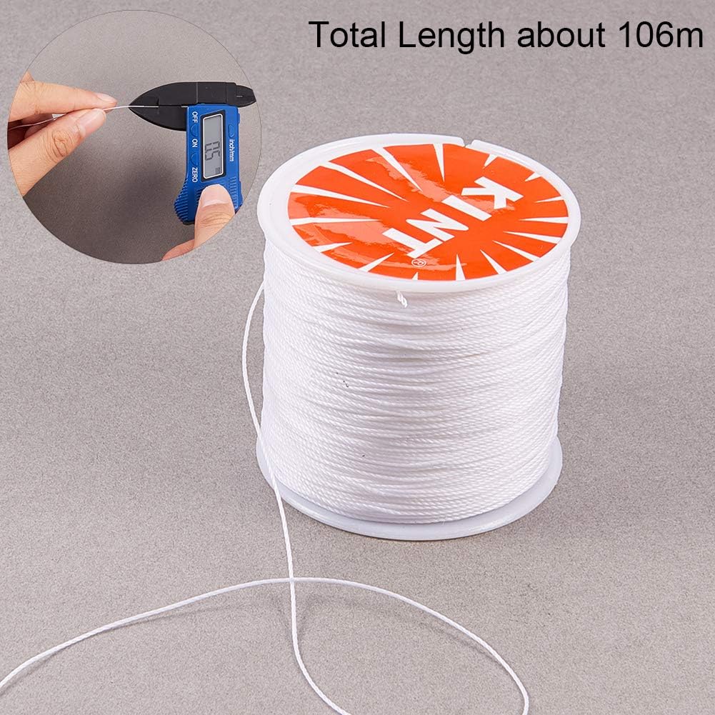 PH PandaHall 464 Yards 4 Colors 0.5mm Waxed Polyester Cord, Waxed Thread Waxed Beading String for Bracelet Necklaces Waist Beads Jewelry Making Macrame Supplies, 116 Yards/Roll