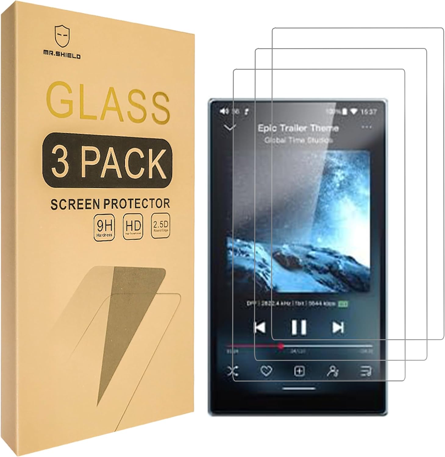 Mr.Shield Protector de Pantalla de Vidrio Templado 9H para FiiO JM21 (3 Unidades)