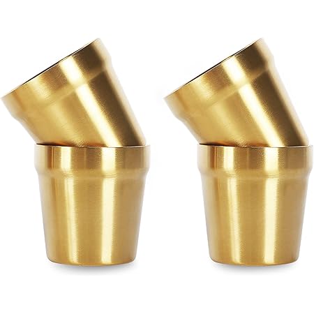 Amosfun 12pezzi Bicchieri in Acciaio Inossidabile Portatili Per