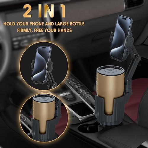 Miniatura 3 de Phone Holders for Your Car, 2 in 1 Universal Cup Holder Expander Adjustable Base with Phone Mount, Long Arm with 360°Rotation Cup Holder Phones