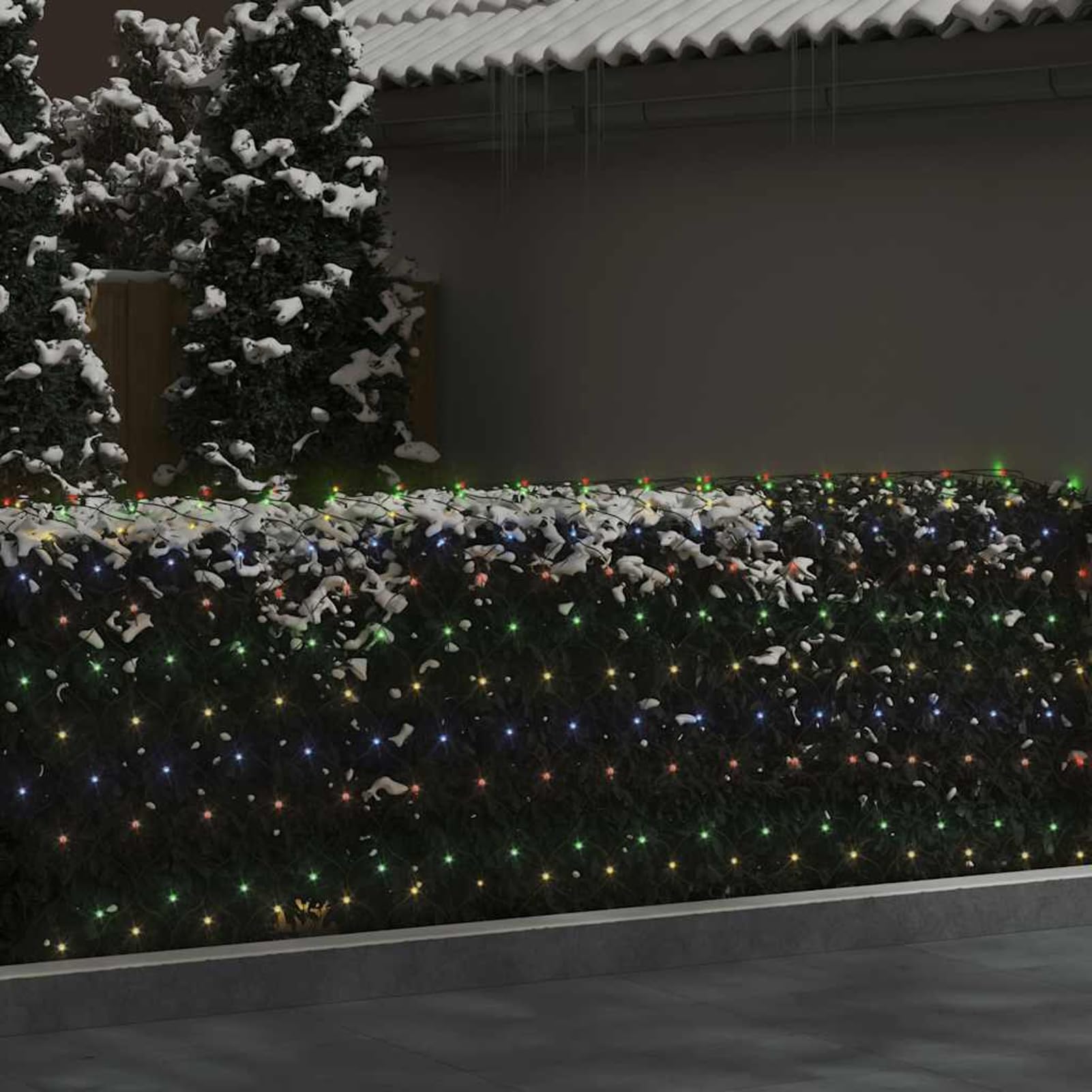 Gecheer Weihnachts-Lichternetz 4x4 m 544 LED Bunt Indoor Outdoor, Weihnachtsdekoration für Weihnachtsmarkt Festliche Eventdekoration Garten Rasen Terrasse Vorgarten Fassade328785