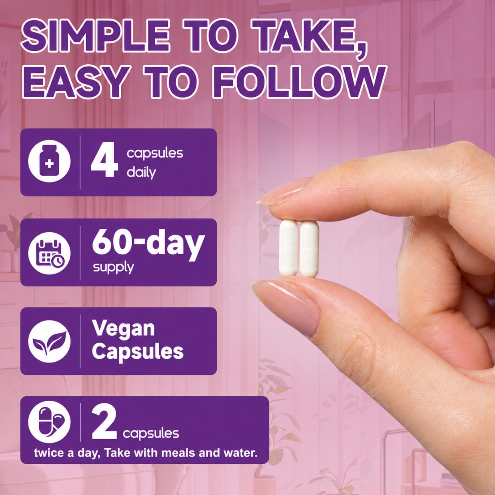 7-in-1 Myo-Inositol & D-Chiro Inositol Supplement for Women, 240 Vegan Capsules, Ideal 40:1 with Folate, D3, Zinc, Magnesium, Ashwagandha for Hormonal Balance, Calm Mood, Ovarian Support, Non GMO — Amazon image 5