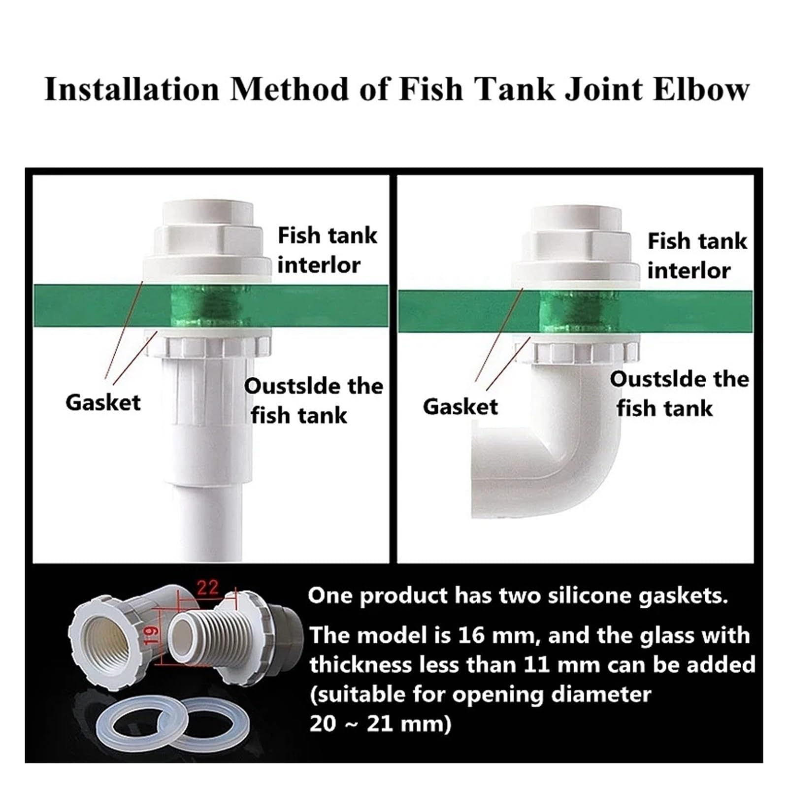 1~5 Pz Bianco 16mm Raccordi for Tubi Connettore Irrigazione del Giardino Diretta Tee Gomito Adatto per tubi da piscina(PVC Pipe Length 50cm,5Pcs)