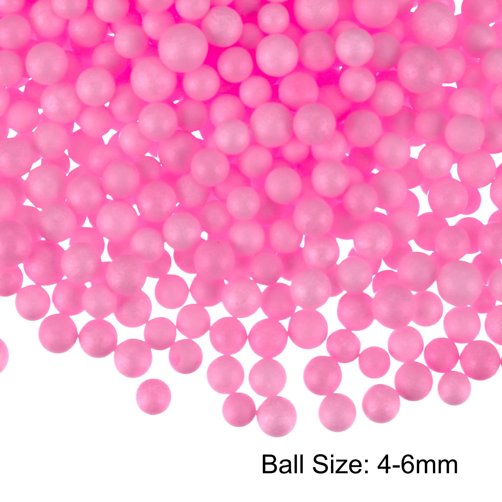 MECCANIXITY Foam Beads Foam Balls 4-6mm for Wedding and Party Decorations, Tiny Packing Balls, Arts DIY Crafts Supplies (Light Pink,1 Pack Approx 12500pcs)