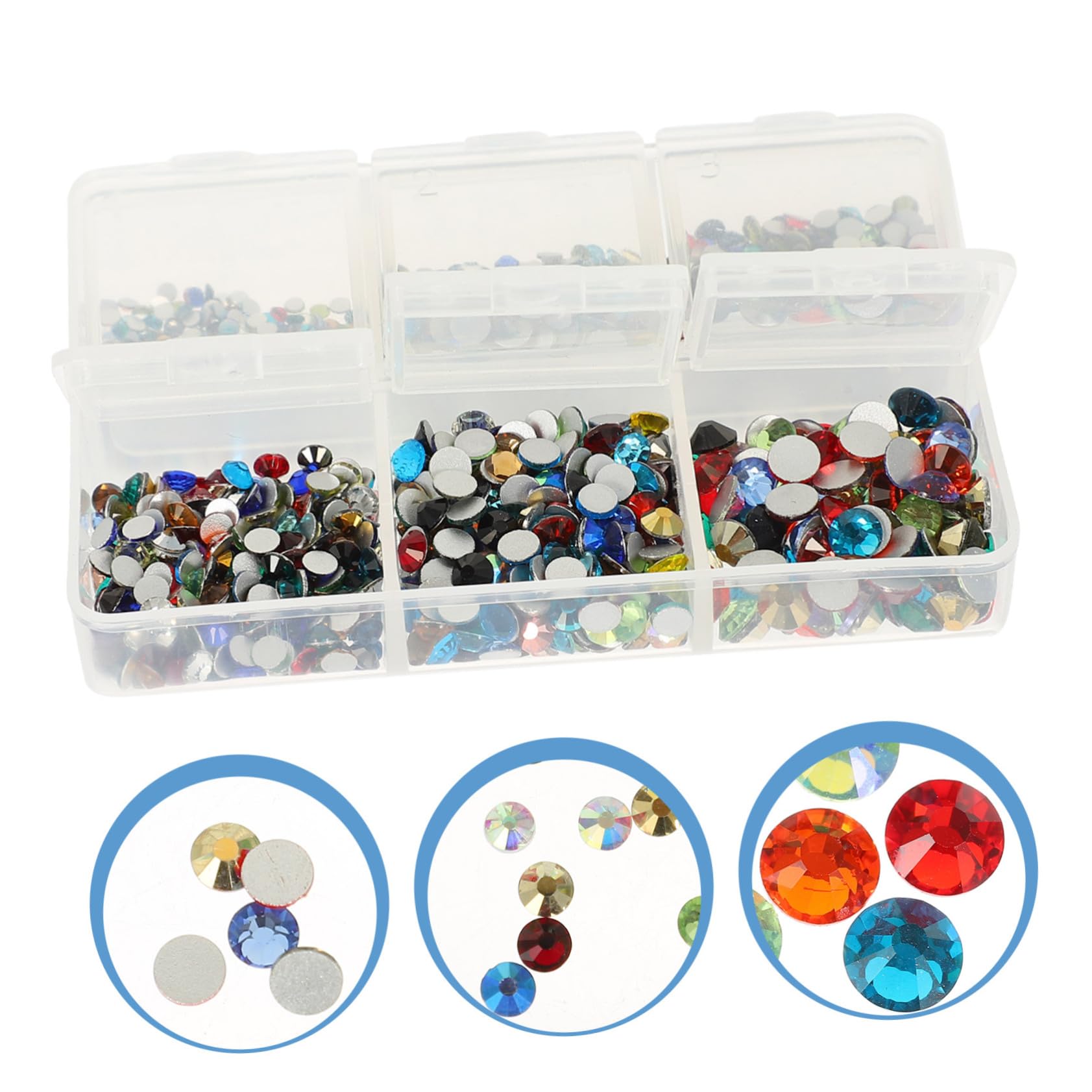 Healeved 4sets Strass Per Unghie Con Design Flatback Kit Di Decorazioni Per Nail Art e Progetti Fai Da Te Misti Comparti Accessori Per Manicure e Crafting