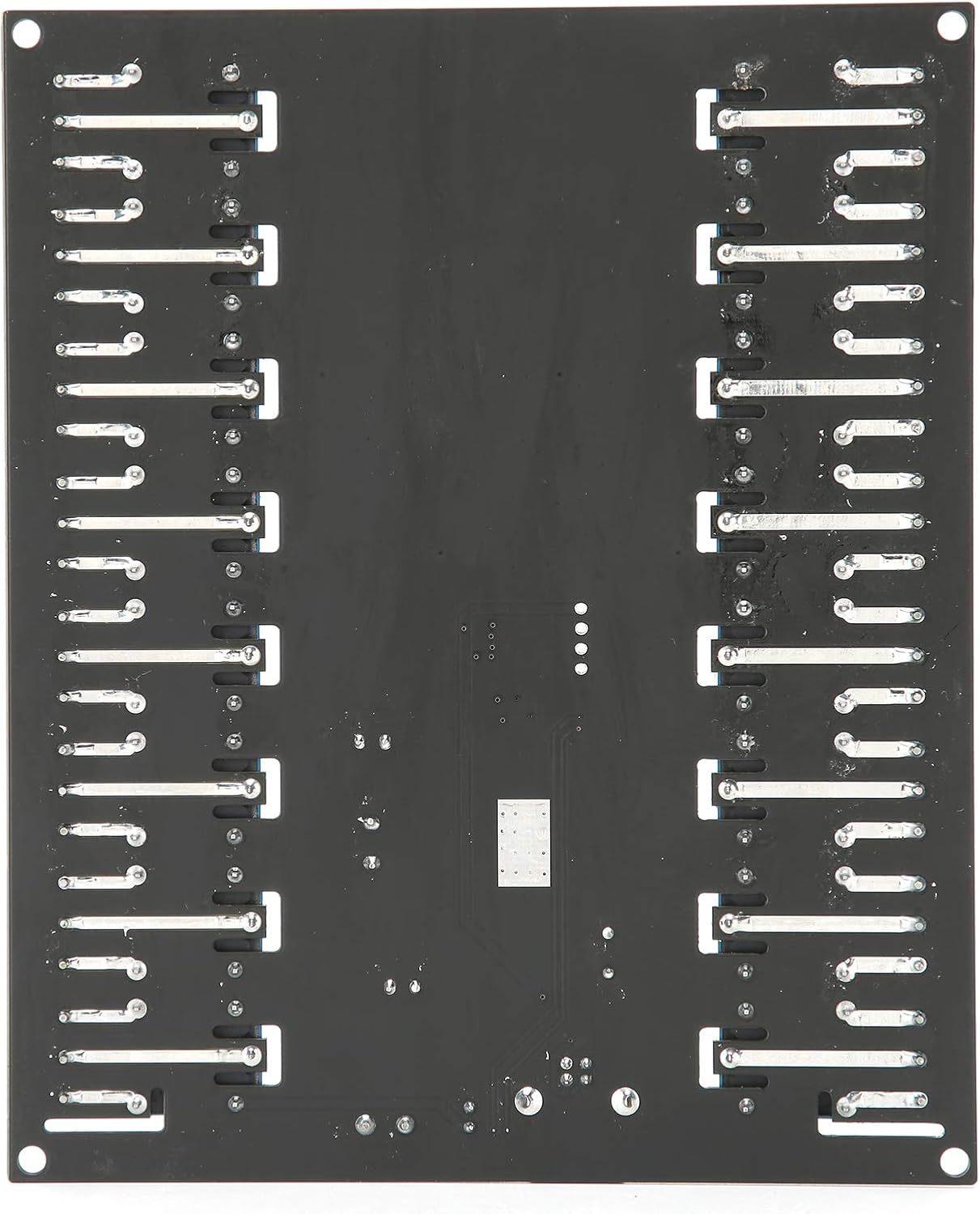 Bottom view of the Pomya 16-Channel USB Opto-Isolated Relay Module, showing the PCB traces.
