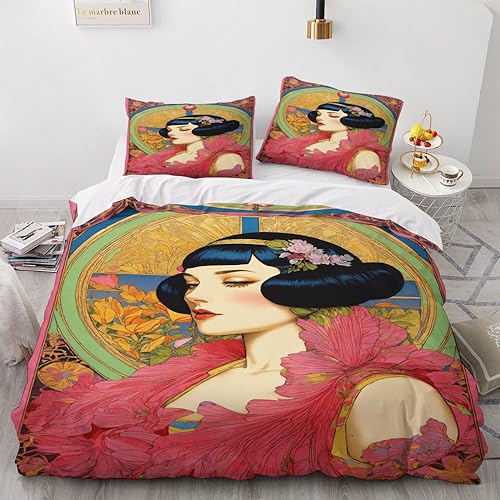 Miniatura 5 de OmErsa Juego de funda de edredón de microfibra suave con diseño de nutria, tamaño Queen, 3 piezas con cremallera, 2 fundas de almohada, funda de