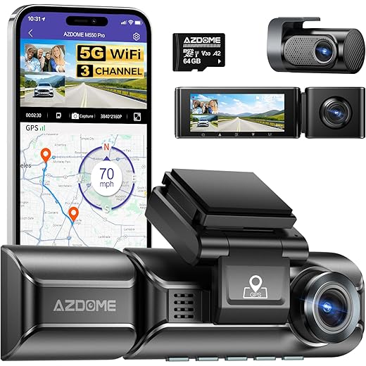 AZDOME M550 Pro5G Dash Cam 512GB