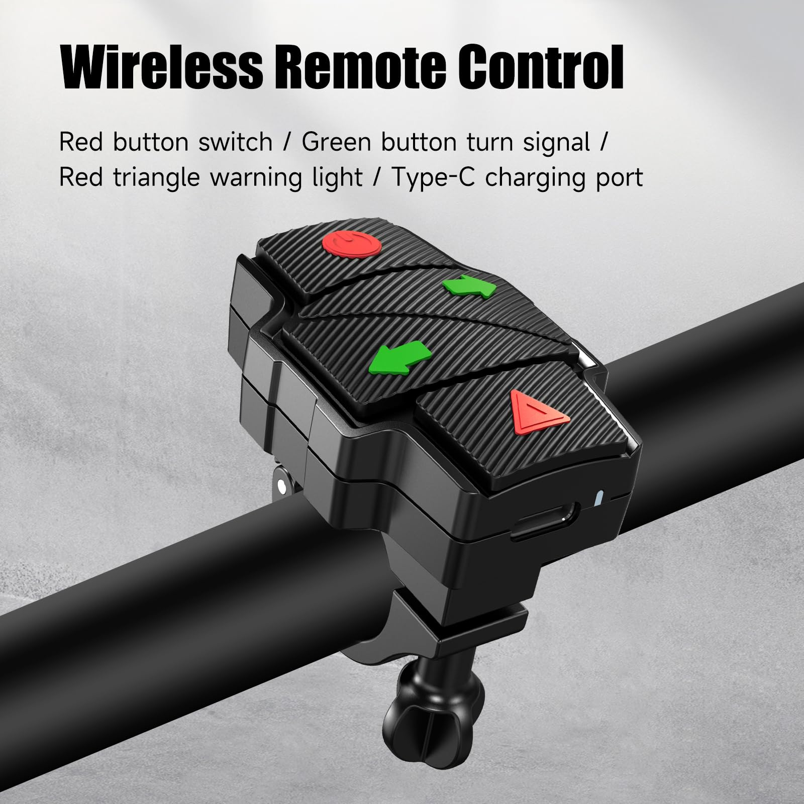 Kit di manopole per manubrio con lampeggianti senza fili per scooter elettrici 2,2 cm / 0,86" Diametro maniglie con telecomando e caricatore accessori