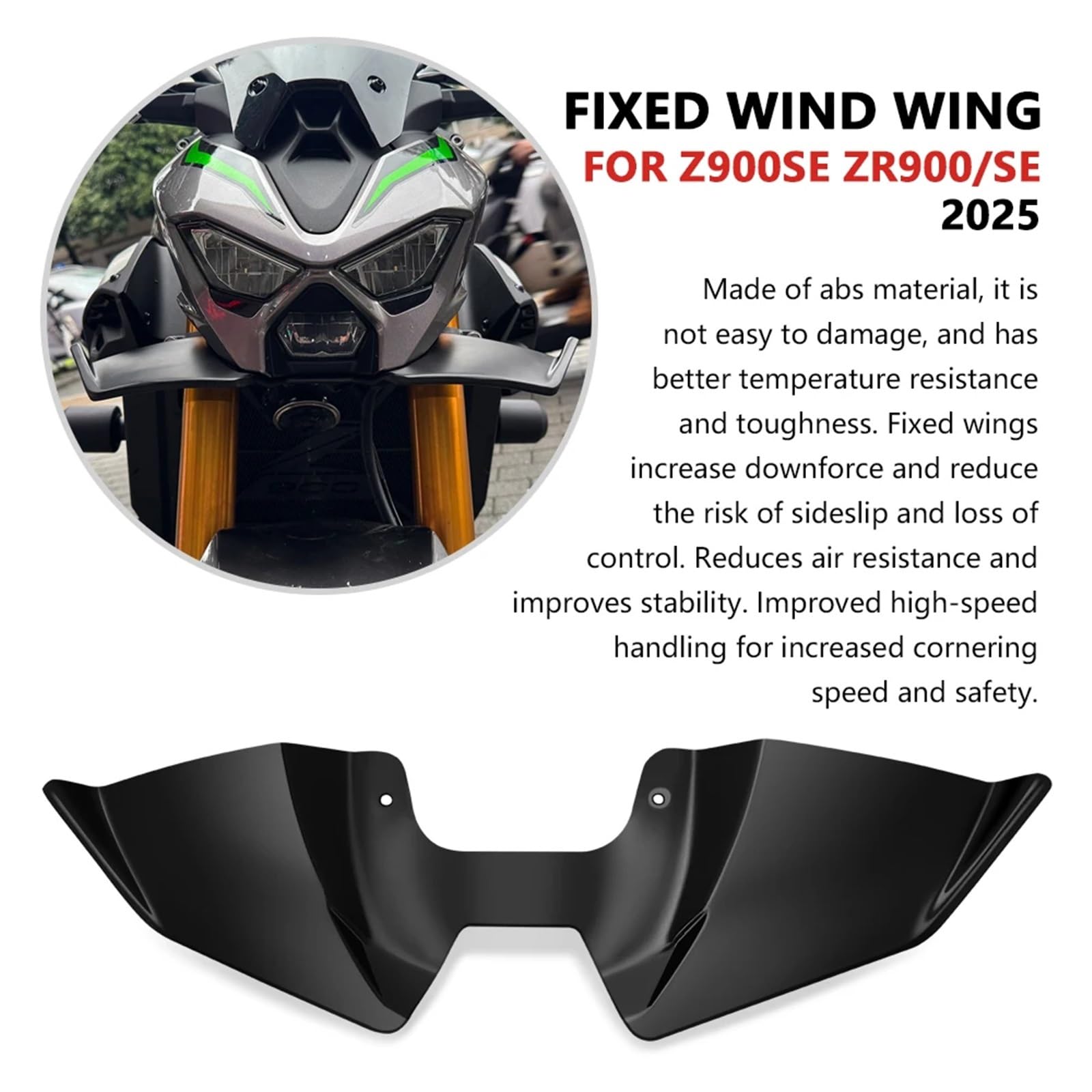 Front Bumper Splitter dachowy Pasuje do Z900 Z900SE 2025 Naked Front Spoiler Winglet Aerodynamiczny zestaw skrzydeł