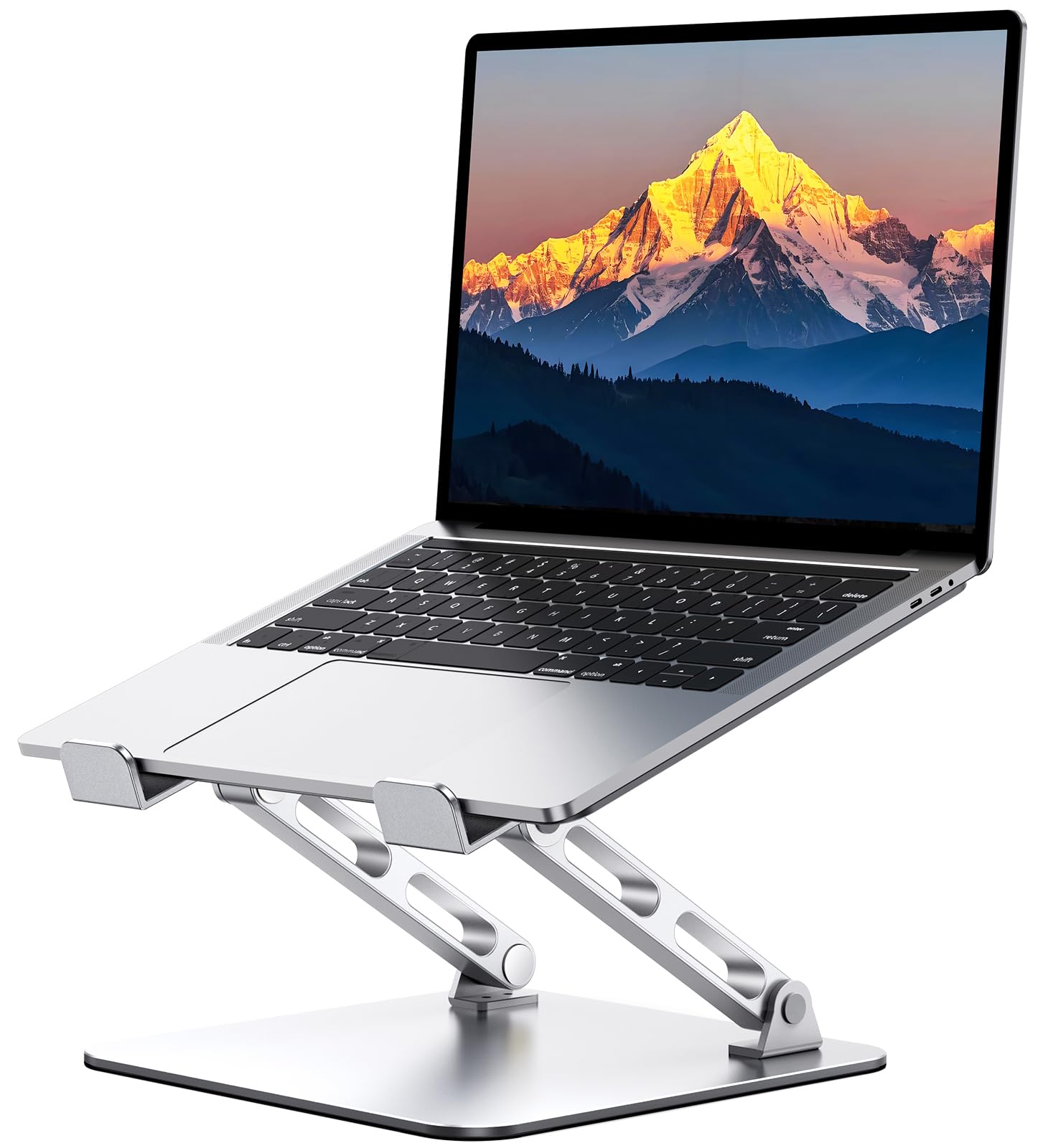 RIWUCT Soporte ergonómico para computadora portátil, soporte de doble barra y soporte elevador de altura ajustable para laptop, soporte ventilado y portátil, compatible con MacBook Air Pro/Dell/HP (10