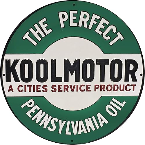 Miniatura 204 de Brotherhood Letrero de gas vintage de reproducción de letreros de metal vintage, letrero redondo de metal para garaje y hogar, 8 pulgadas de Nourse