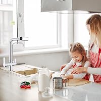 KEOKBON 3 az 1-ben konyhai csaptelep 360° forgatható, 4 módú zuhanyfejjel, kihúzható mixer csap, króm 9