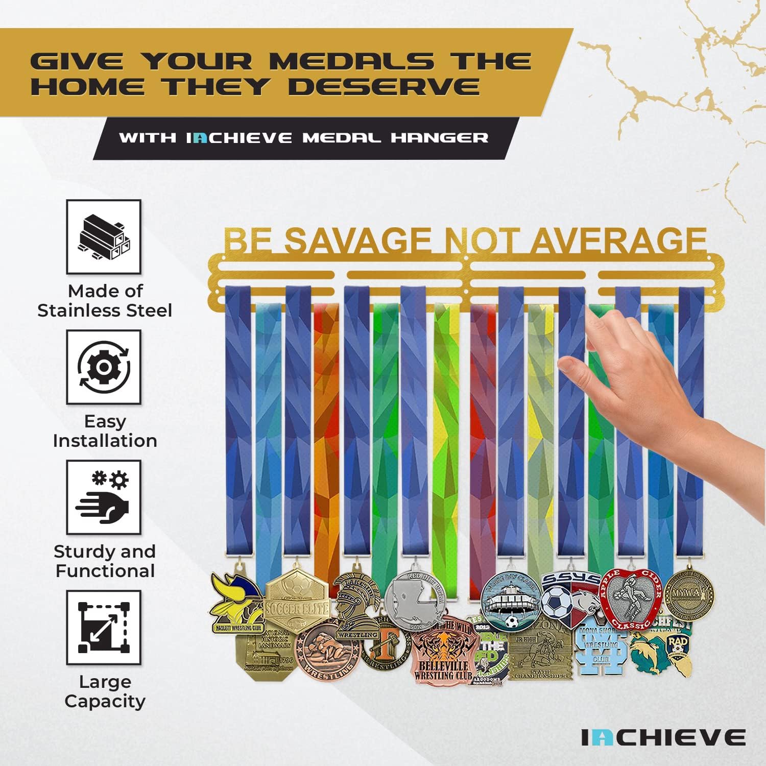 Medal Hanger Display Rack Frame – Stainless Steel Medal Holder for Sports