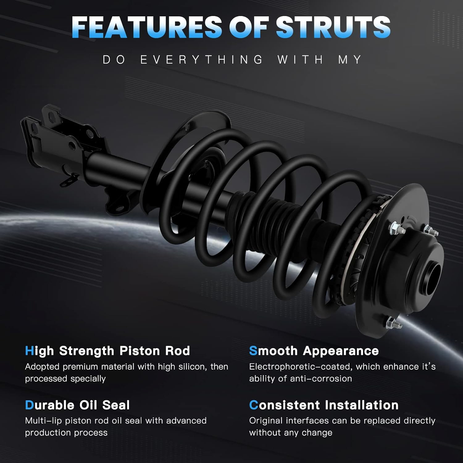 ECCPP Struts Complete Struts Spring for 2004-2008 for Chrysler Pacifica Struts Shocks for 172130L 172130R Front Struts
