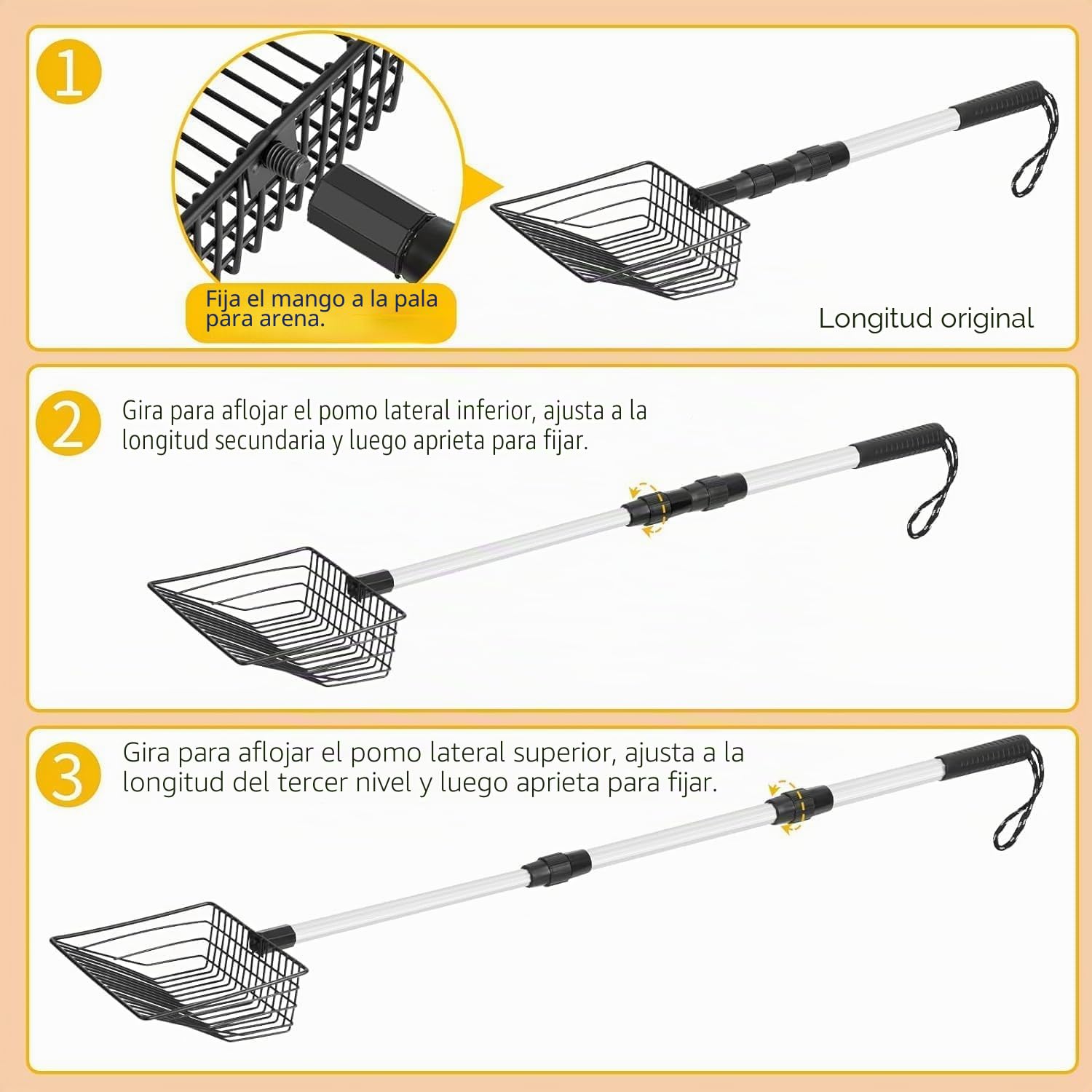 1 x Accesorios para gallinero Pala de excrementos Pala de tamiz para separación de heces y escombros Accesso