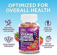 Vista 7 de Multivitamin Gummies 52,000 mcg - Complete Multivitamins Gummy with Essential Vitamins & Minerals for Adults, Women, & Men with Vitamins A, C, D, E
