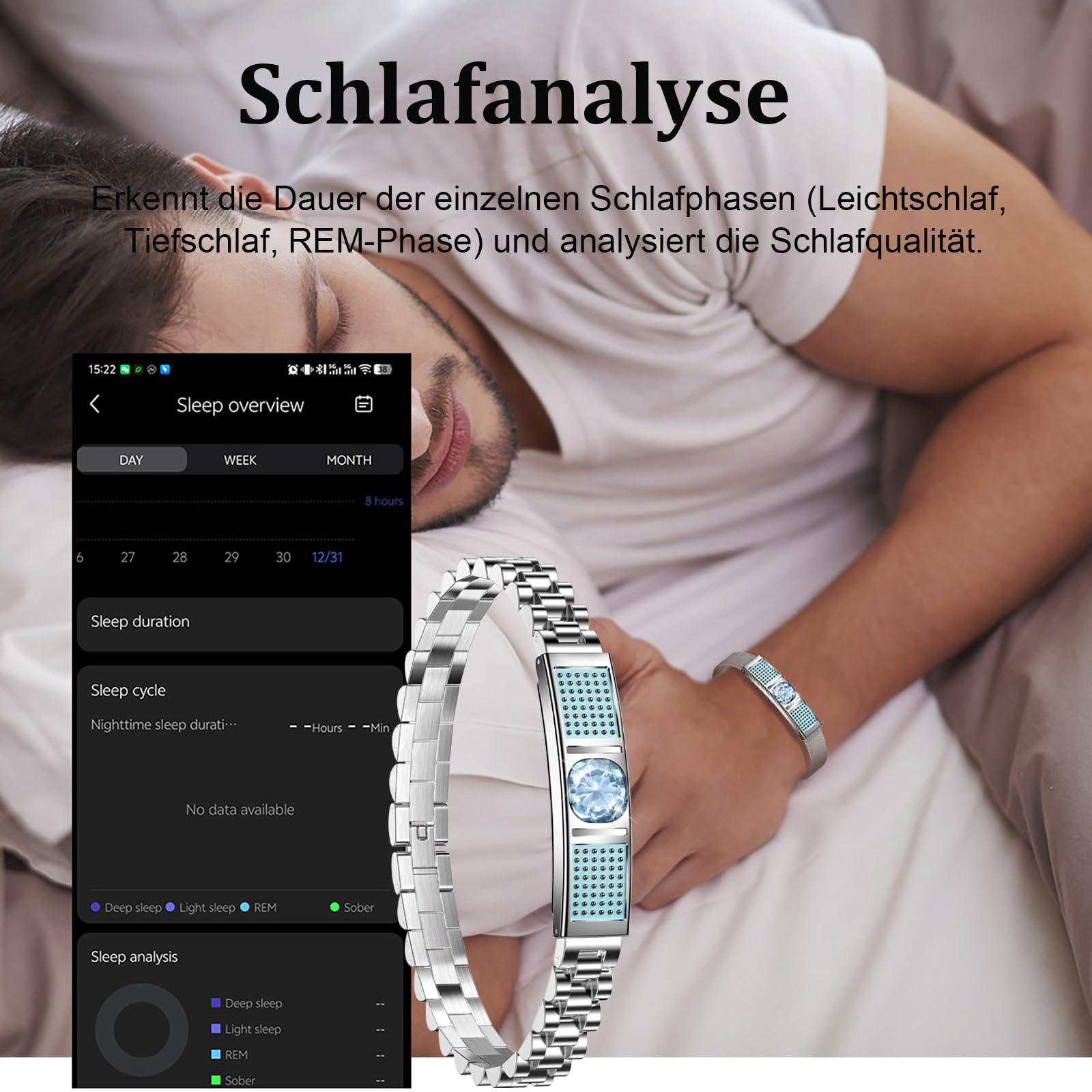 Fitness Armband Damen Elegant Smart Armkette Schmal Schrittzähler Damen Schmuck Rosegold Silber Armreif Fitness Tracker ohne App und Handy Schlaftracker Herzfrequenzmesser Fitnessarmband Kalorien