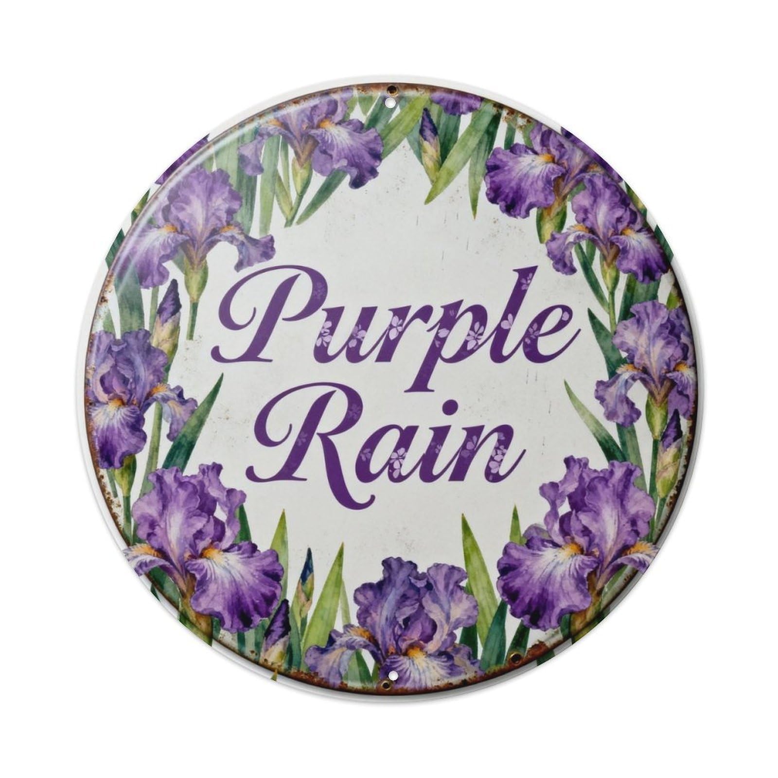 Purple Rain Metal Tin Sign Plaque