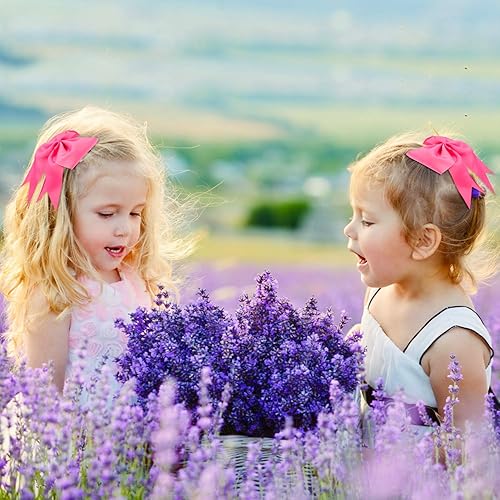 Miniatura 10 de Paquete de 2 lazos de animadora jumbo de 8 pulgadas, lazos grandes para el pelo de animadora con soporte para cola de caballo para adolescentes,