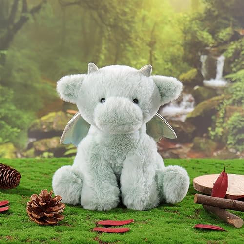 Vista 67 de Apricot Lamb Juguetes de peluche verde de peluche dragón dinosaurio animal de peluche suave perfecto para niños 8 pulgadas Negro,Azul oscuro,Verde