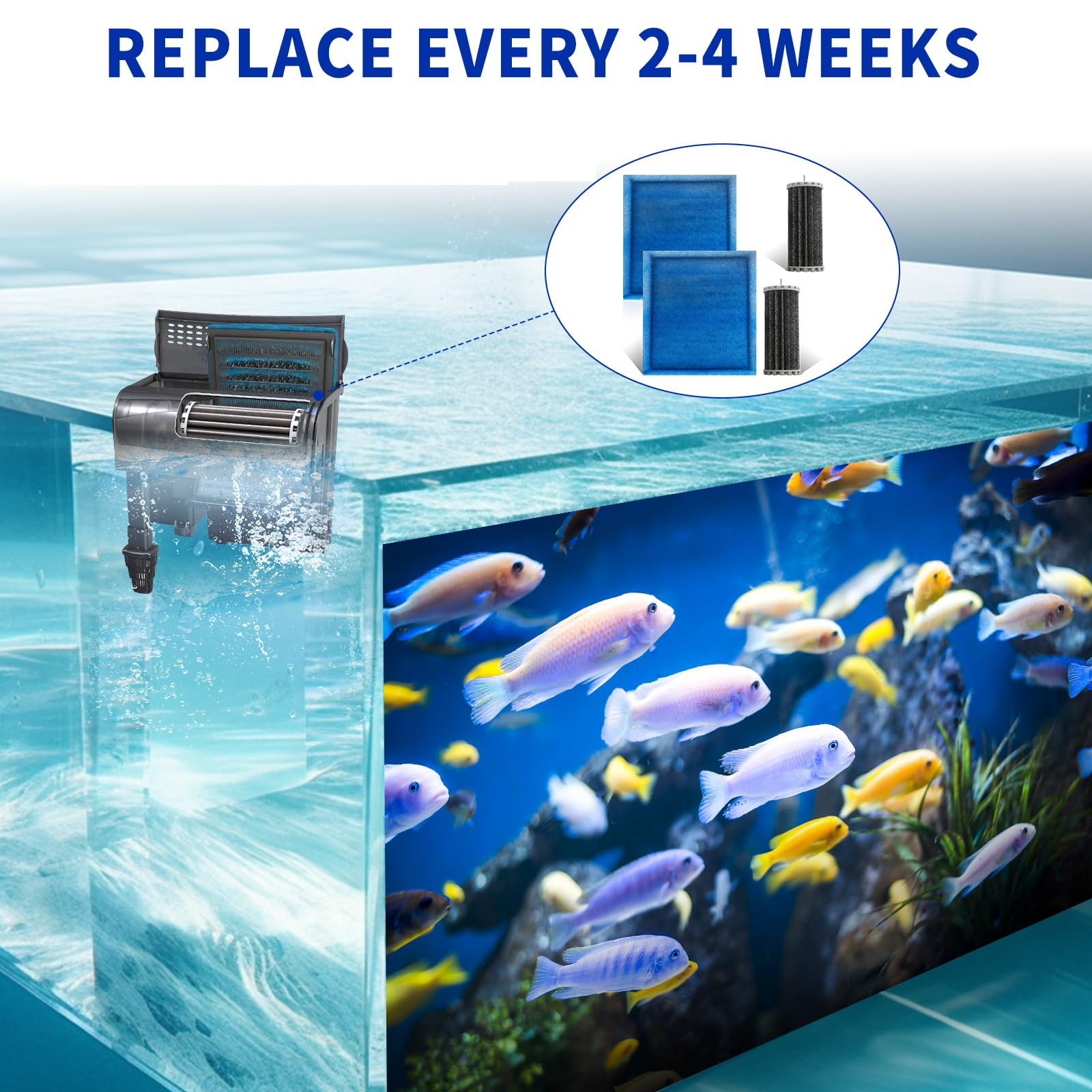 Zestaw filtrów do akwarium, 2 szt. do filtra mocy pingwina Marineland 200/350 (200B/350B), zawiera biowheel + wkład wymienny Rite Size C, czystsza woda do akwarium