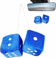 Dadi Peluche Per Auto ShawFly - Coppia Soffice Blu Da Appendere Allo Specchietto - Foto 5