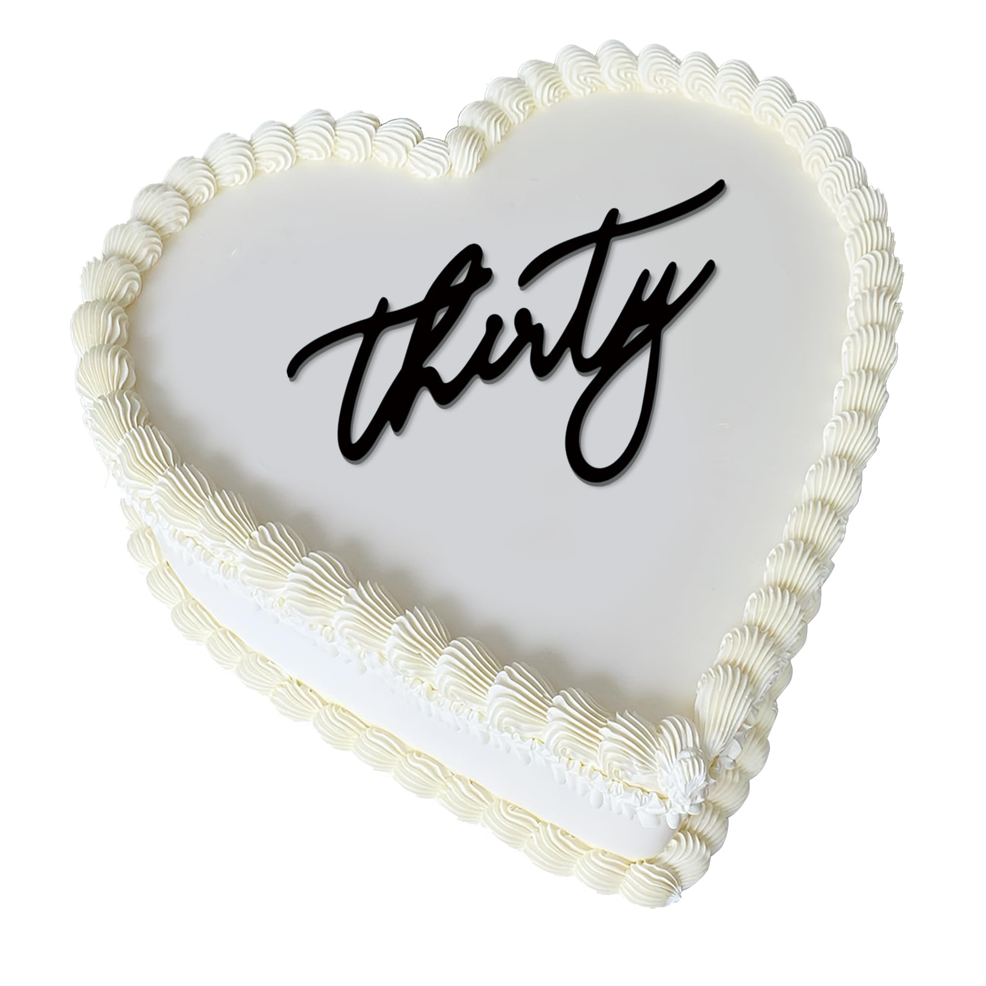 30th Birthday Cake Topper – Acrylic "Thirty" Cake Charm for Milestone Birthday, Dirty 30 Party Decorations for Him & Her (Thirty)