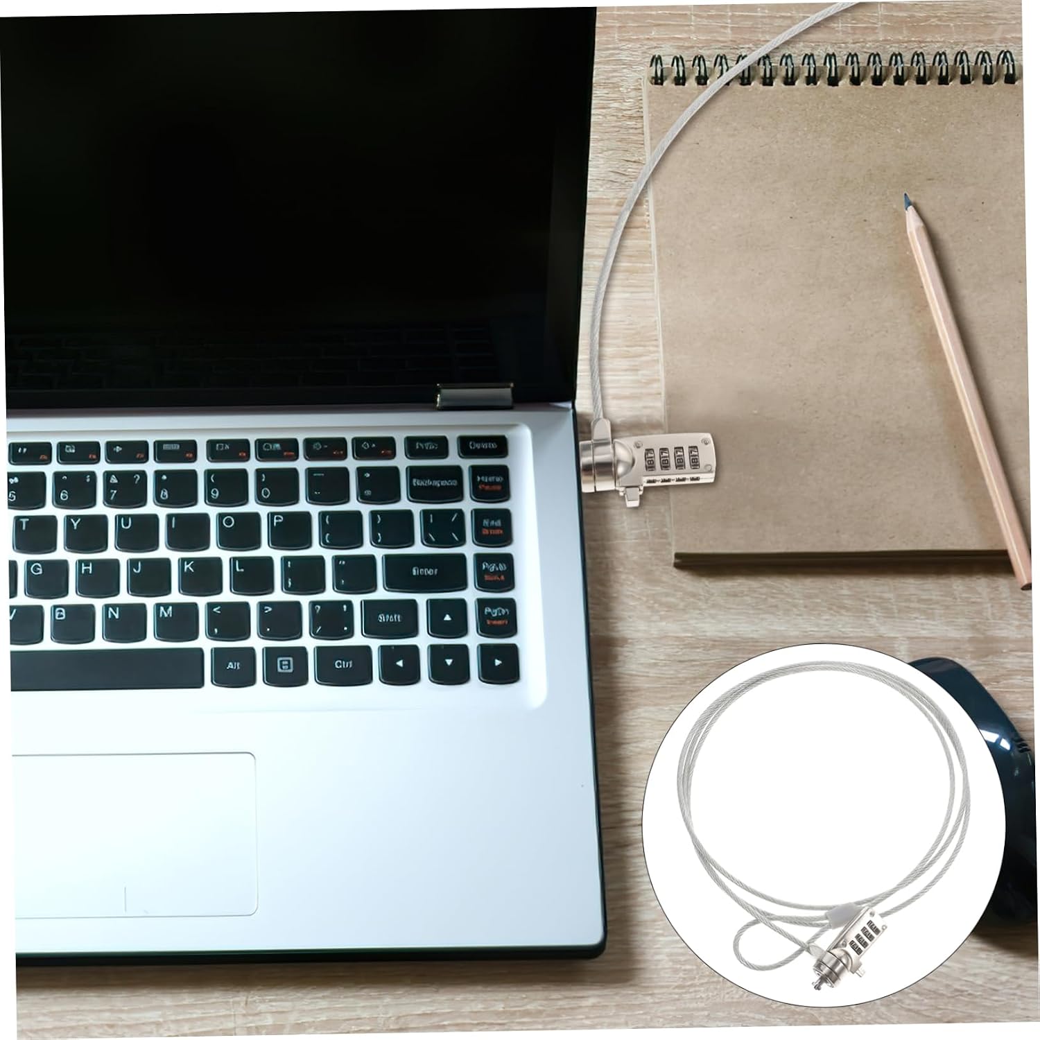 SEWACC 1.8M Laptop Locking Cable Security Lock Theft Cable for Laptops Monitors and Projectors Resettable Code Compatible with Devices